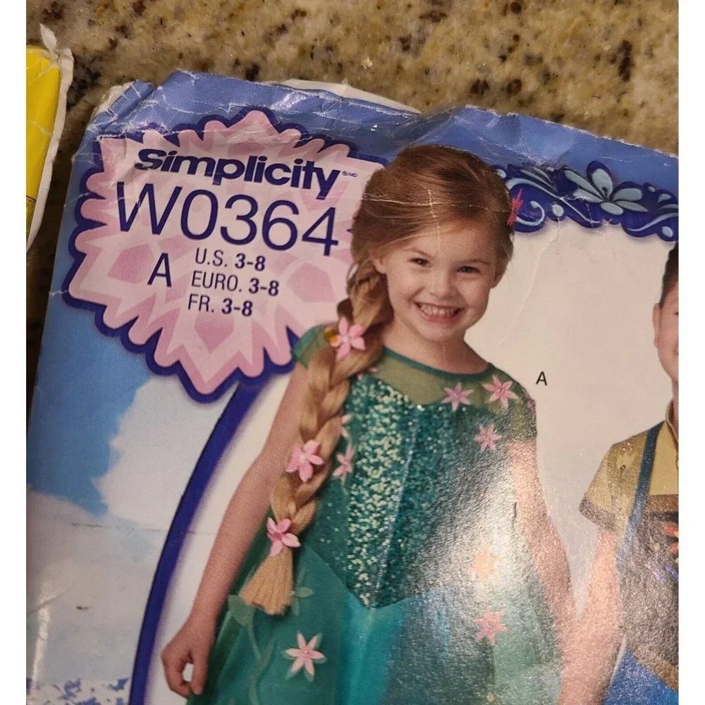 Simplicity W0364 Child's Sz 3-8 Disney FROZEN Anna Elsa & McCalls MP228 Princess